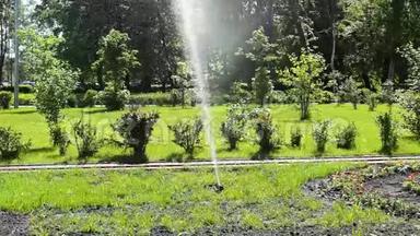 自动给草坪和鲜花浇水.